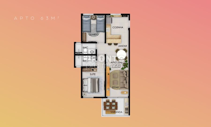 Apartamento com 3 quartos em Cupe - Wallace Pinto Corretor