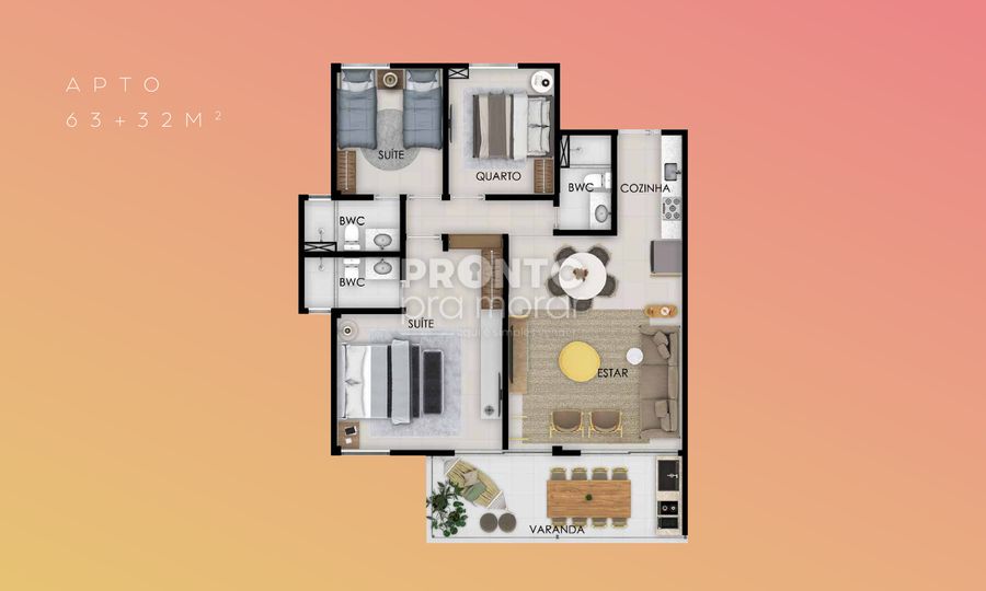 Apartamento com 2 quartos em Cupe - Wallace Pinto Corretor