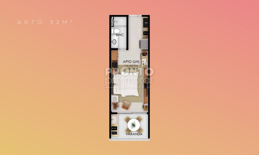 Flat com 1 quarto em Cupe - Wallace Pinto Corretor