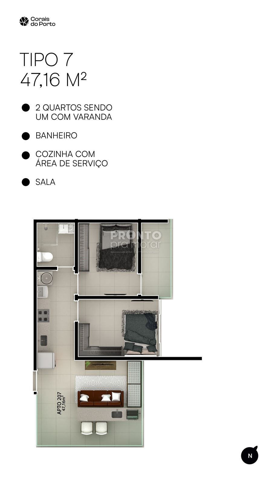 Apartamento com 2 quartos em Porto de Galinhas - Wallace Pinto Corretor