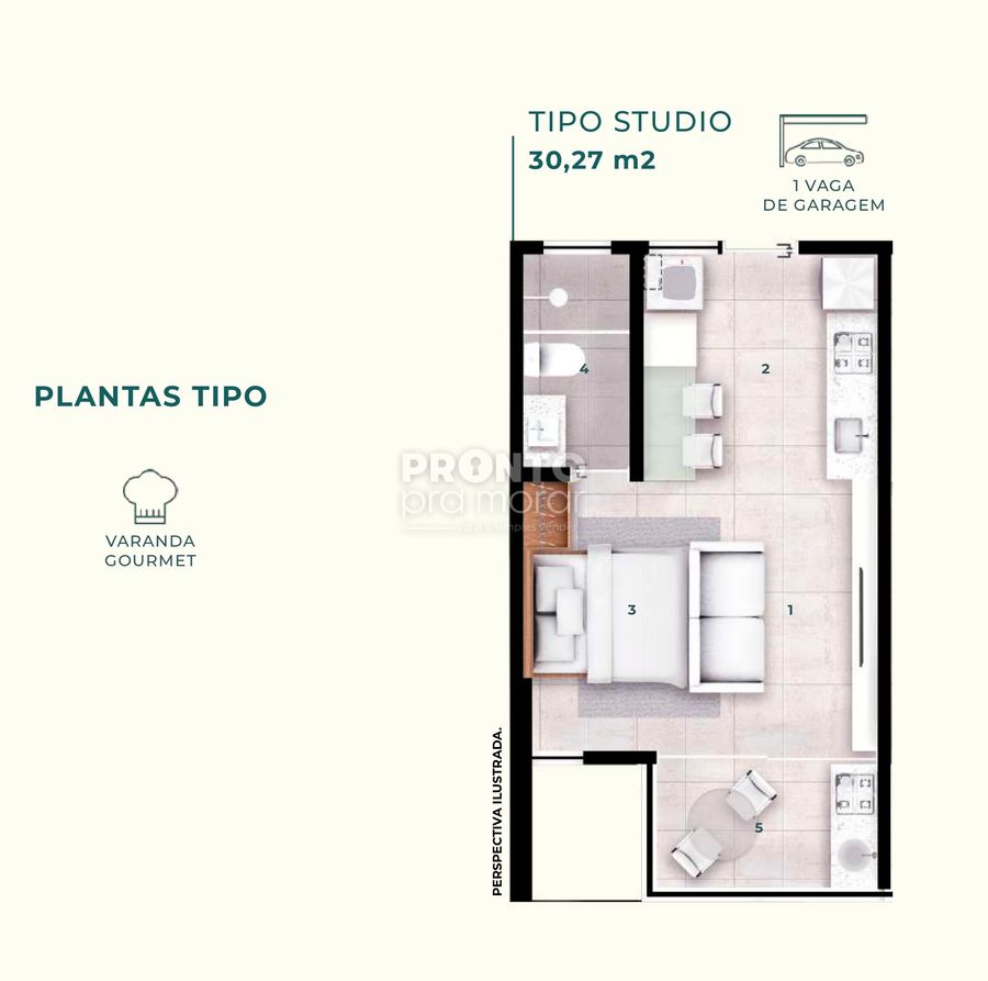 Apartamento com 1 quarto em Muro Alto - Wallace Pinto Corretor