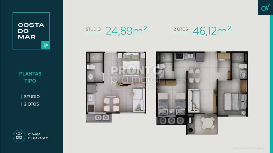 Apartamento com 1 quarto em Carneiros - Wallace Pinto Corretor