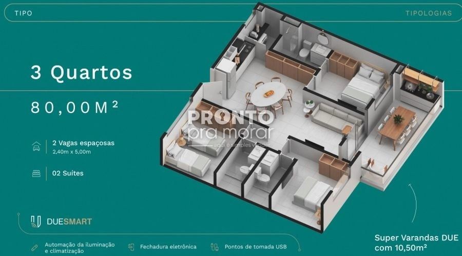 Apartamento com 3 quartos em Carneiros - Wallace Pinto Corretor