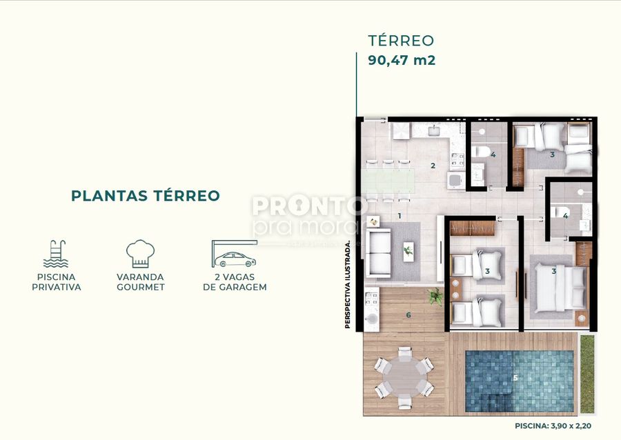 Apartamento com 3 quartos em Muro Alto - Wallace Pinto Corretor