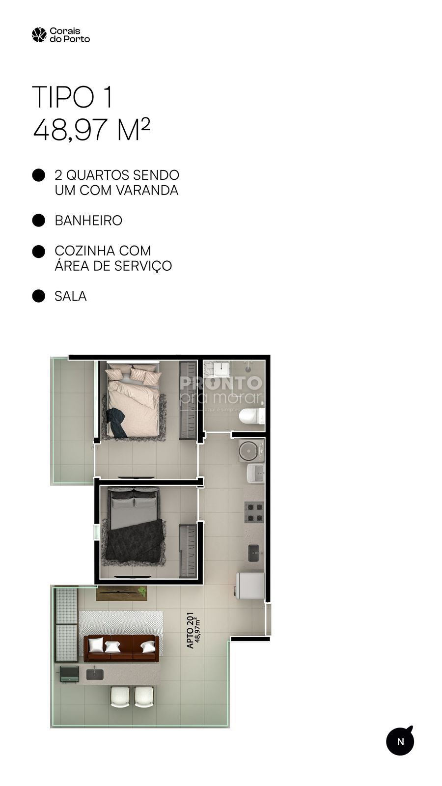 Apartamento com 2 quartos em Porto de Galinhas - Wallace Pinto Corretor