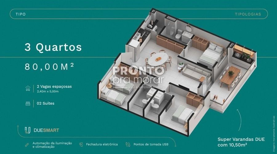 Apartamento com 3 quartos em Carneiros - Wallace Pinto Corretor