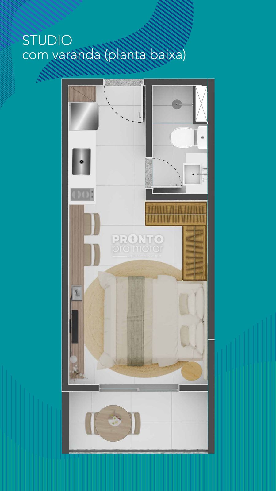 Flat com 1 quarto em Camacho - Wallace Pinto Corretor