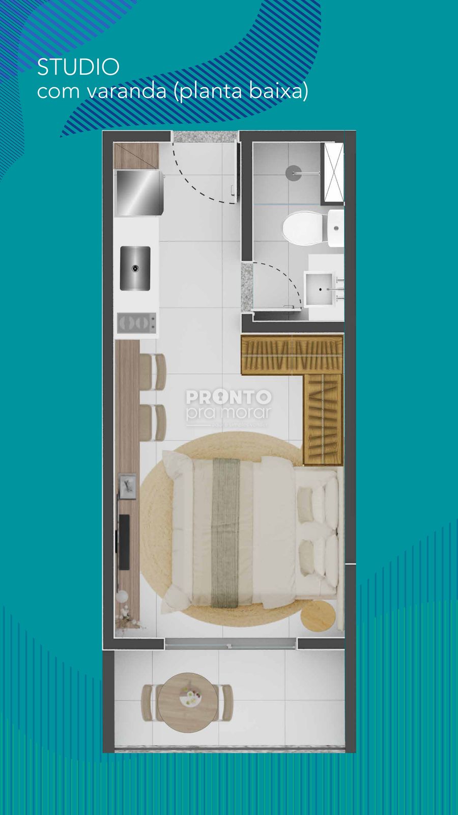 Flat com 1 quarto em Camacho - Wallace Pinto Corretor