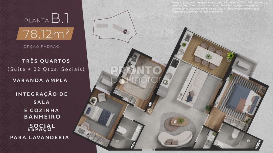 Apartamento com 3 quartos em Paiva - Wallace Pinto Corretor