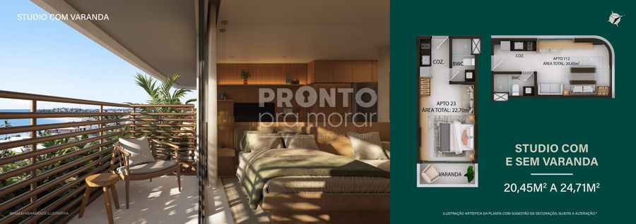 Flat com 1 quarto em Carneiros - Wallace Pinto Corretor