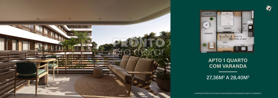 Flat com 1 quarto em Carneiros - Wallace Pinto Corretor