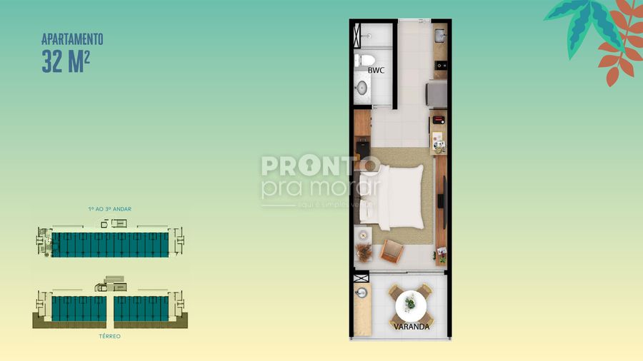 Apartamento com 1 quarto em Carneiros - Wallace Pinto Corretor
