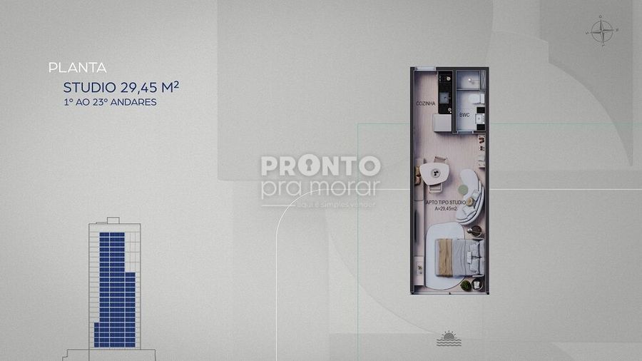 Flat com 1 quarto em Pina - Wallace Pinto Corretor