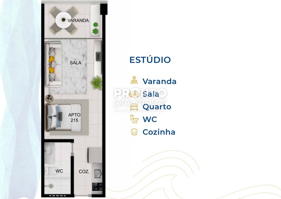 Flat com 1 quarto em Carneiros - Wallace Pinto Corretor