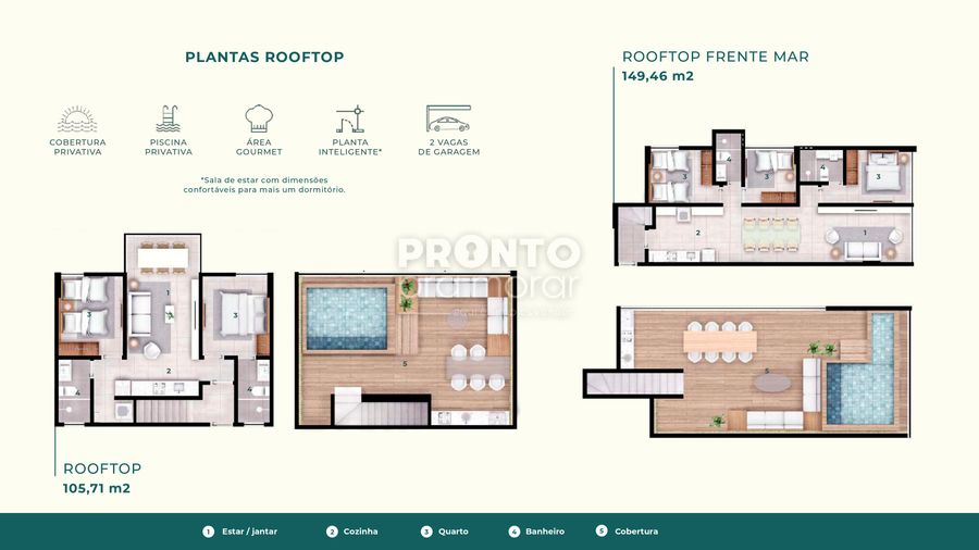 Apartamento com 2 quartos em Muro Alto - Wallace Pinto Corretor