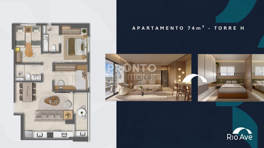 Apartamento, 3 quartos, 73 m² - Foto 2