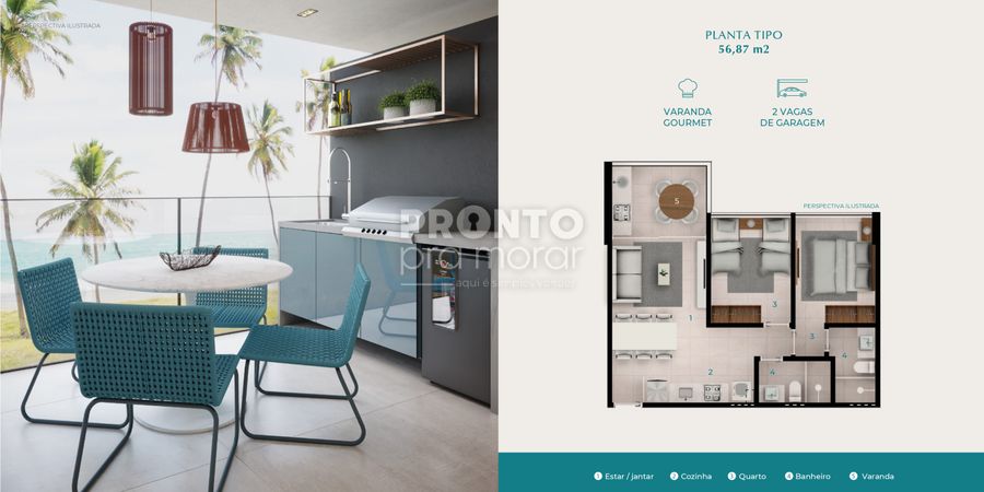 Apartamento, 2 quartos, 56 m² - Foto 2
