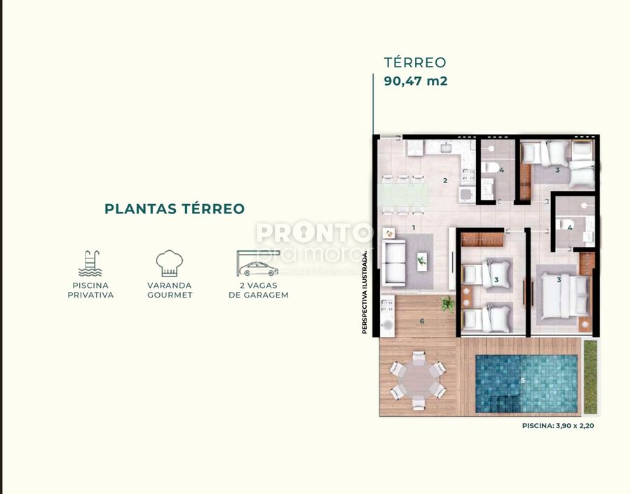 Apartamento com 2 quartos em Muro Alto - Wallace Pinto Corretor